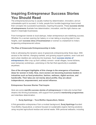 Inspiring Entrepreneur Success Stories You Should Read