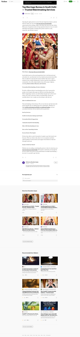 Top Marriage Bureau in South Delhi — Trusted Matchmaking Services