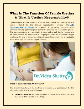 Lady gynecologist in Thane