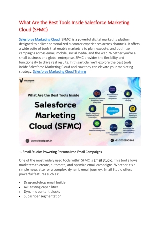 Salesforce Training Institute in Hyderabad | Marketing Cloud