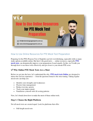 How to Use Online Resources for PTE Mock Test Preparation