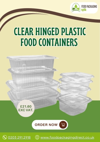 Clear Hinged Plastic Food Containers