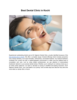 Best Dental Clinic in Kochi