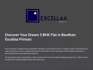 Discover Your Dream 3 BHK Flats in Bavdhan – Excellaa Primarc