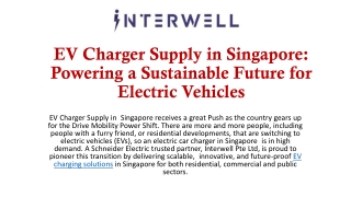 EV Charger Supply in Singapore - INTERWELL