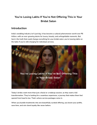 Boost Bridal Salon Revenue with High-Converting Service Packages