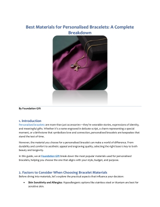 Best Materials for Personalised Bracelets A Complete Breakdown