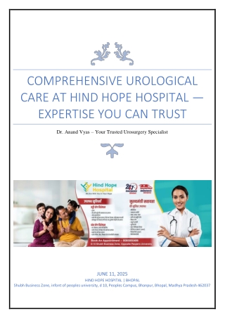 Comprehensive Urological Care at Hind Hope Hospital