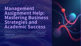 Management Assignment Help: Mastering Business Strategies and Academic Success