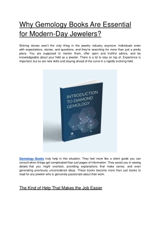 Why Gemology Books Are Essential for Modern-Day Jewelers