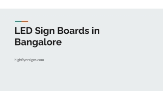 LED Sign Boards in Bangalore