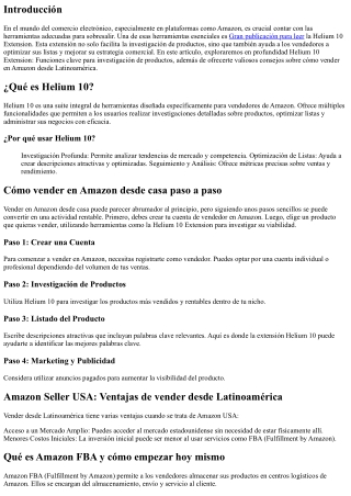 Helium 10 Extension: Funciones clave para investigación de productos