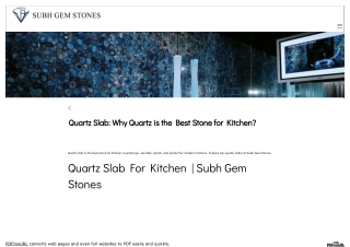 Quartz Slab for Kitchen Countertops | Best Quartz Stone by Subh Gem Stones