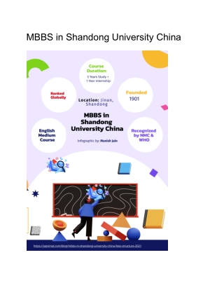 MBBS in Shandong University China