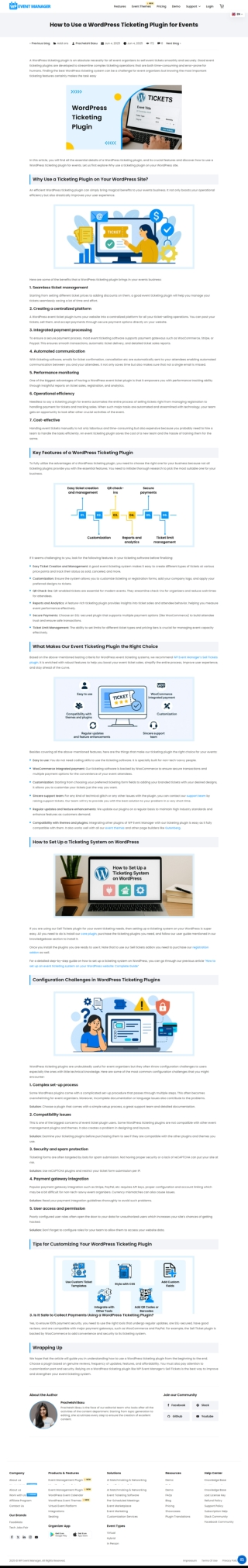 event ticketing plugin