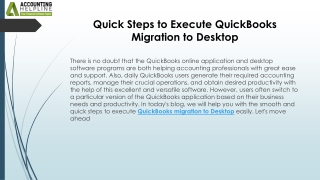 QuickBooks Migration to Desktop: Expert Solutions