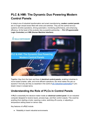 PLC & HMI_ The Dynamic Duo Powering Modern Control Panels