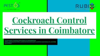 Cockroach Control Services in Coimbatore