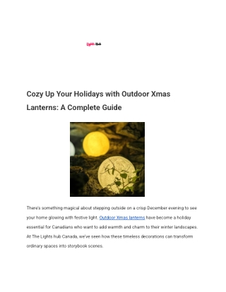 Outdoor Xmas Lanterns Canada | Durable & Festive Holiday Lighting – The Lights