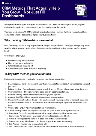 crm metrics that actually help you grow not just