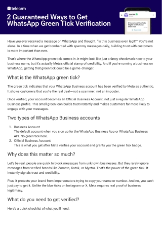 2 Guaranteed Ways to Get WhatsApp Green Tick Verification