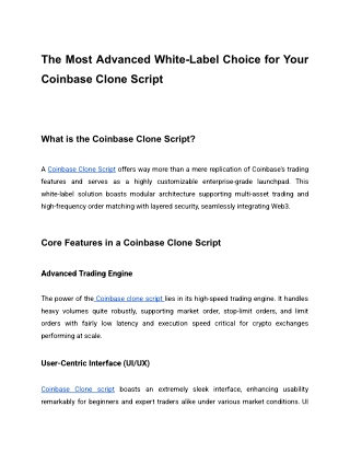 The Ultimate White-Label Solution for the Coinbase Clone Script in 2025