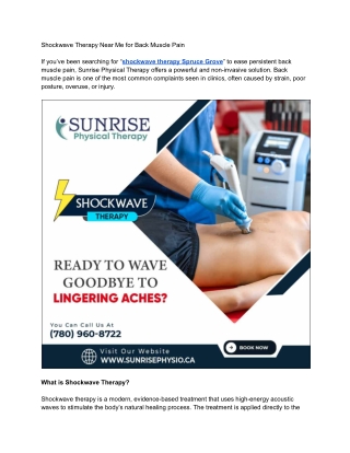 Shockwave Therapy Near Me for Back Muscle Pain