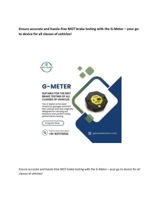 Ensure accurate and hassle-free MOT brake testing with the G-Meter – your go-to device for all classes of vehicles-1