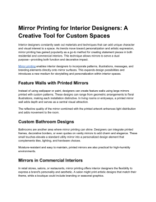 mirror printing for interior designers a creative