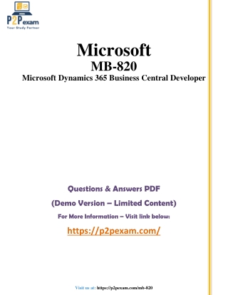 MB-820 Questions and Answers pdf dumps