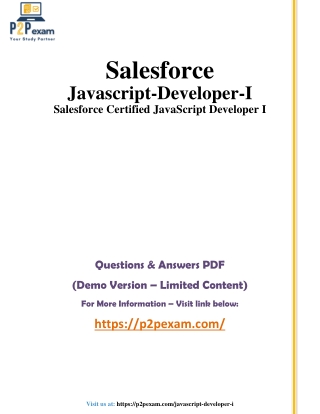 JavaScript-Developer-I Questions and Answers pdf dumps