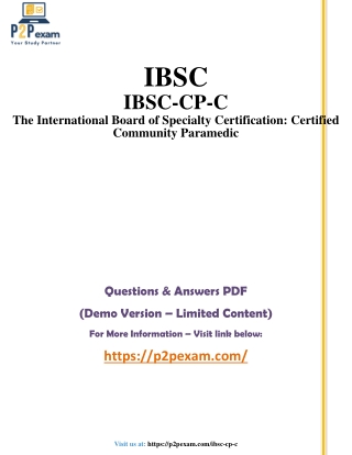 IBSC-CP-C Questions and Answers pdf dumps