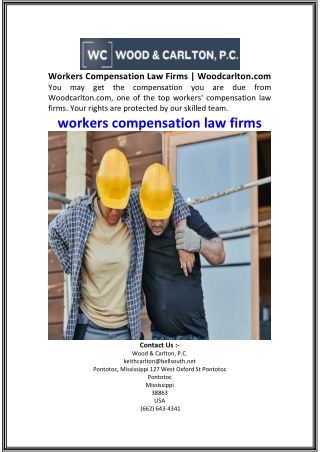 Workers Compensation Law Firms  Woodcarlton.com