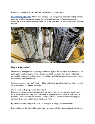 Protect Your Vehicle from the Elements_ The Benefits of Undercoating