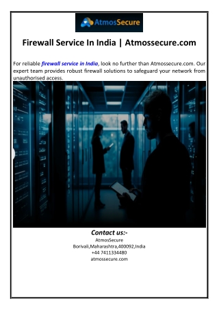 Firewall Service In India | Atmossecure.com