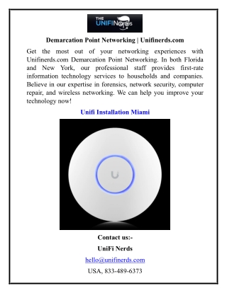 Demarcation Point Networking  Unifinerds