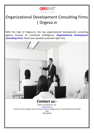 Organizational Development Consulting Firms | Orgevo.in