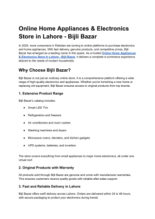 Online Home Appliances & Electronics Store in Lahore - Bijli Bazar (10)