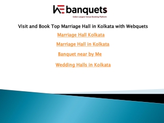 Visit and Book Top Marriage Hall in Kolkata with Webquets