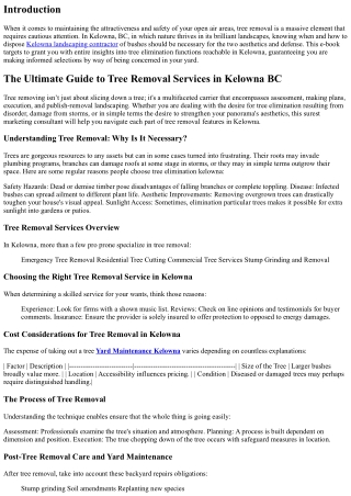 The Ultimate Guide to Tree Removal Services in Kelowna BC