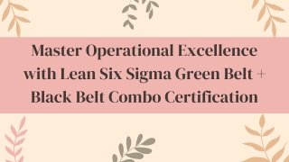 Master Operational Excellence with Lean Six Sigma Green Belt   Black Belt Combo