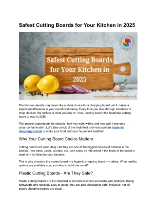 Safest Cutting Boards for Your Kitchen in 2025
