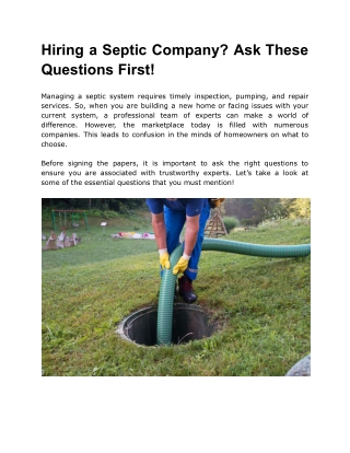 Hiring a Septic Company_ Ask These Questions First!