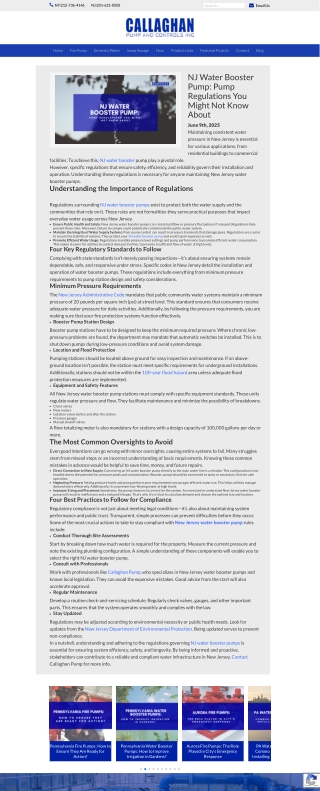 NJ Water Booster Pump Pump Regulations You Might Not Know About