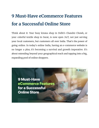 9 Must-Have eCommerce Features Every Online Store Needs for Success