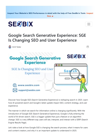 Google Search Generative Experience SGE Is Changing SEO and User Experience
