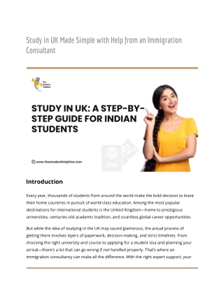 Study in UK Made Simple with Help from an Immigration Consultant