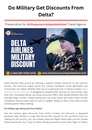 Do the Military Get Discounts From Delta?