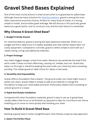 Gravel Shed Bases Explained