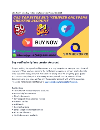 USA Top 77 sites Buy verified onlyfans creator Account in 2025